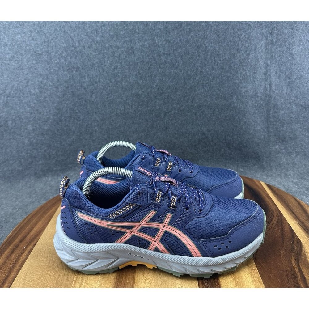 ASICS Gel-Venture 9 Shoes Women Size 6 Trail Hiking Running indigo blue papaya